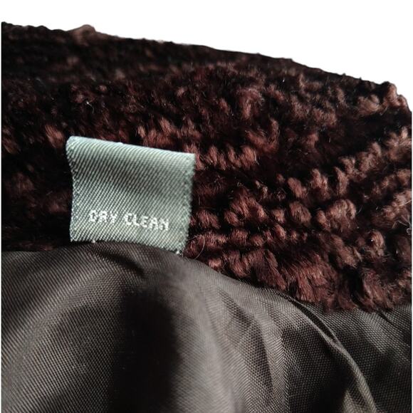 Kate Hill Curly Brown Lambs Fur Jacket size 16 Fitted Boxy - Picture 3 of 7